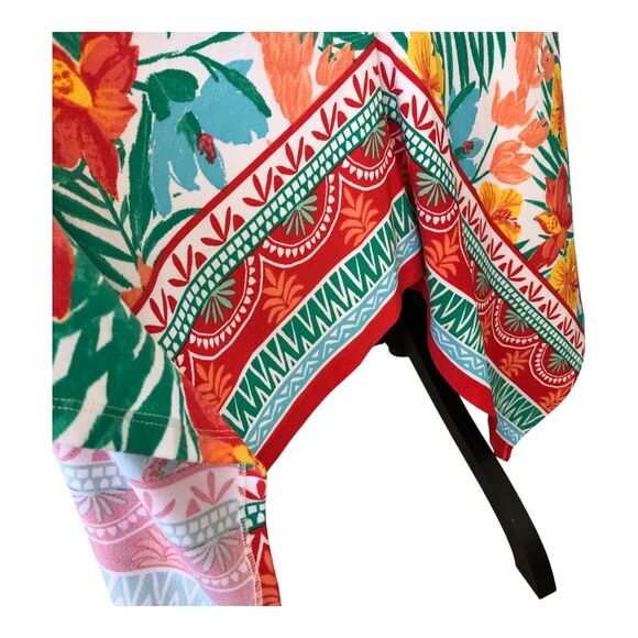 Ruby Rd. Tropical Splash Colorful Flowy Beachy Floral Asymmetrical Maxi Skirt 1X - Picture 10 of 11